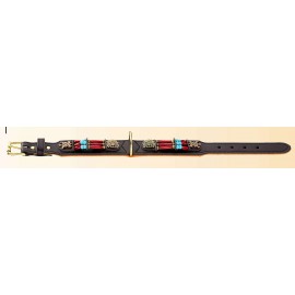 Hunter kožený obojek Winnetou s korálky 30cm