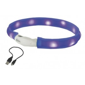 Nobby LED plochý svítící obojek pro psy modrý