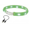 Nobby LED plochý svítící obojek pro psy zelený