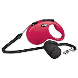 Flexi New Classic M šňůra 5 m, max.20kg červená + multibox - doprodej