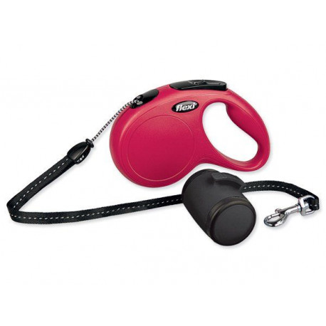 Flexi New Classic M šňůra 5 m, max.20kg červená + multibox - doprodej