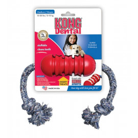 Kong Dental Medium dentální hračka s lanem 12cm
