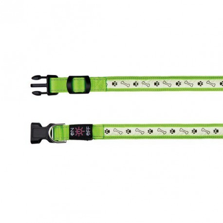 Svítící obojek USB zelený S-M - doprodej